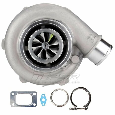 6266E 735HP Ball Bearing Turbo - Standard - T4 0.63 V-Band Stainless Steel Pulsar Turbo Systems
