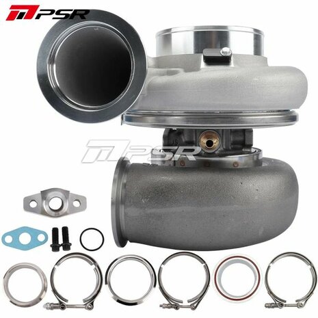 7975G 1450HP Dual Ball Bearing Turbo - Reverse Rotation - Standard - 1.15 Dual V-Band Pulsar Turbo Systems