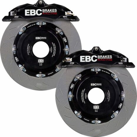 Apollo big brake kit voorzijde - Zwarte 4-zuiger remklauwen en gegroefde remschijven EBC Honda