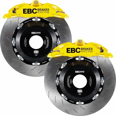 Apollo big brake kit voorzijde - Gele 4-zuiger remklauwen en gegroefde remschijven EBC Honda
