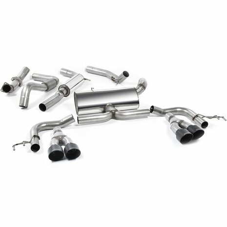 Catback-Auspuffanlage 3'' E-Keur Cerakote schwarze Zierteile Milltek Sport Honda