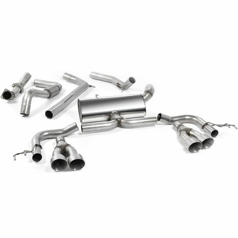Catback-Abgasanlage 3'' Race Zierteile aus geb&uuml;rstetem Titan Milltek Sport Honda