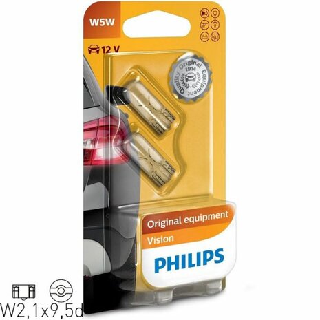 W5W T10 12V/5W lamps Philips Vision