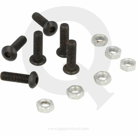 Steering bolts, round head, black, M5 QSP