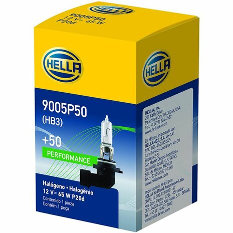 HB3 / 9005 Halogenlampe +50 Leistung Hella