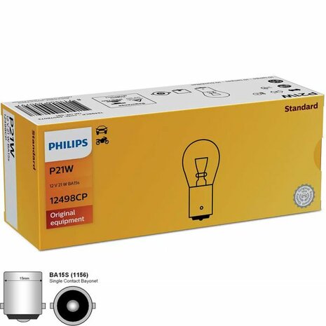 Lampes P21W BA15S 12V/21W Philips Vision