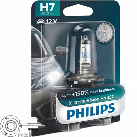 H7 12V/55W Gl&uuml;hbirne Philips X-tremeVision Pro150