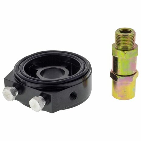 Oil filter adapter / sandwich plate - Black US-Racing