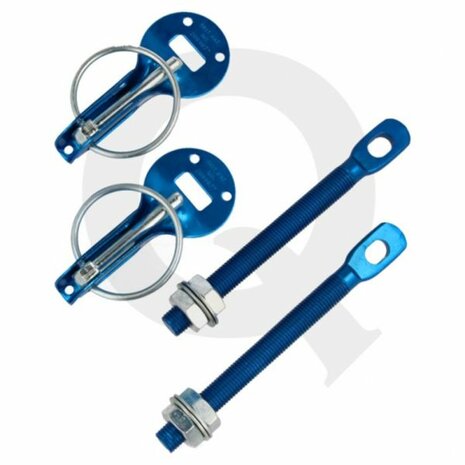 Quick release hood / trunk latches aluminum - Blue QSP