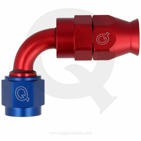 Slangadapter 90&deg; PTFE 6HE-6AN(F) - Rood/blauw QSP