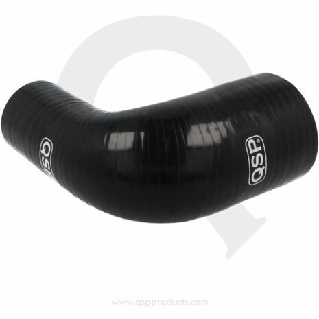 Silicone verloopstuk 90&ordm; &Oslash;70-&gt;51mm - Zwart QSP