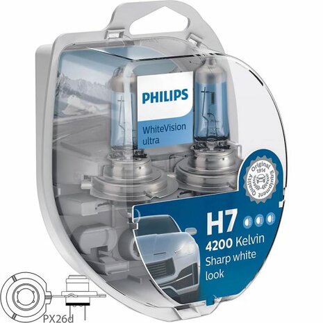 H7 12V/55W Lampen Philips WhiteVision Ultra