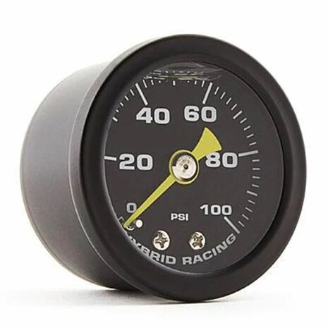 Manom&egrave;tre de pression de carburant, rempli de liquide (0-100 psi) Hybrid Racing