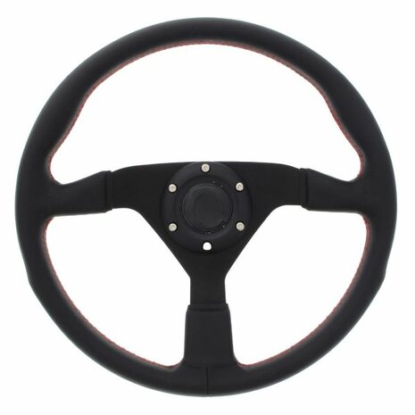 Lenkrad 350 mm, Leder mit roten N&auml;hten US-Racing