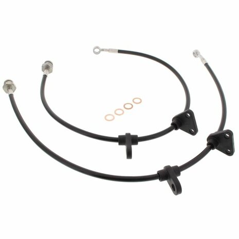 Front brake hoses stainless steel braided (T&Uuml;V) - Black Goodridge Honda