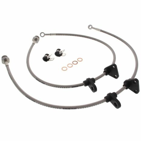 Front brake hoses stainless steel braided (T&Uuml;V) - Silver Goodridge Honda