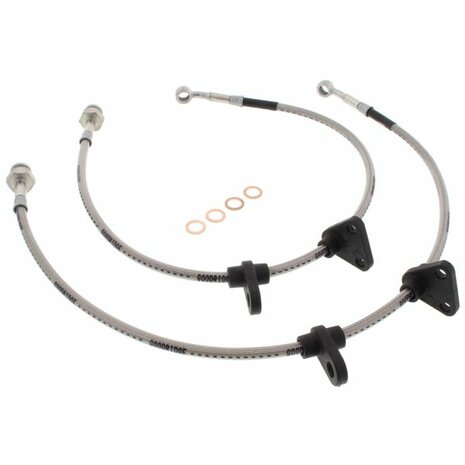 Remslangen voorzijde RVS gevlochten (T&Uuml;V) - Zilver Goodridge Honda