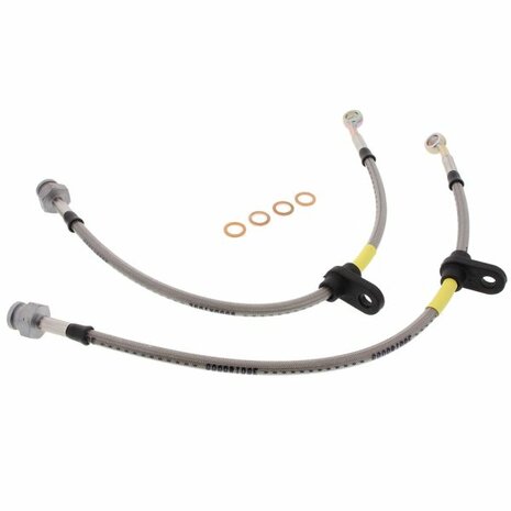 Front brake hoses stainless steel braided (T&Uuml;V) - Silver Goodridge Honda