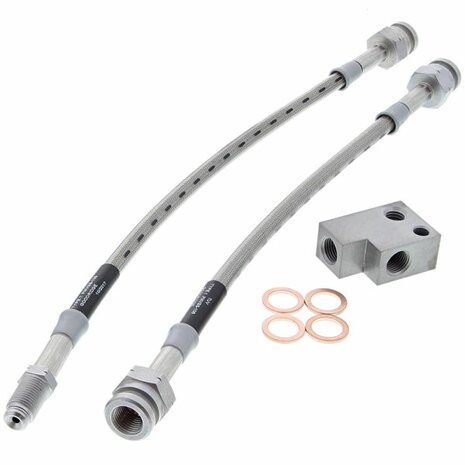 Bremsschl&auml;uche Mitte Edelstahlgeflecht (T&Uuml;V) - Silber Goodridge Honda