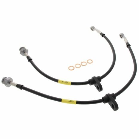 Bremsschl&auml;uche hinten aus Edelstahlgewebe (T&Uuml;V) &ndash; Schwarz Goodridge Honda
