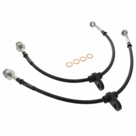 Rear brake hoses stainless steel braided (T&Uuml;V) - Black Goodridge Honda