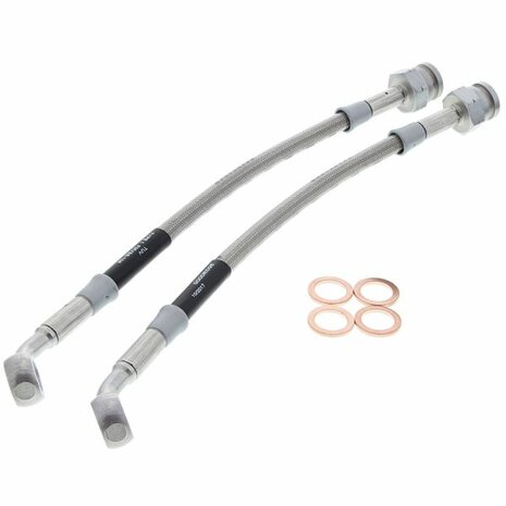 Durites de frein arri&egrave;re tress&eacute;es en acier inoxydable (T&Uuml;V) - Argent Goodridge Honda
