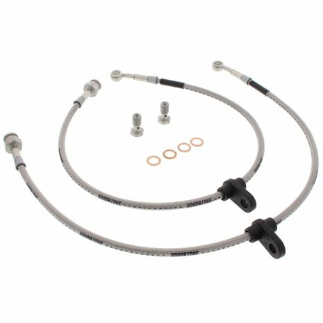Rear brake hoses stainless steel braided (T&Uuml;V) - Silver Goodridge Honda