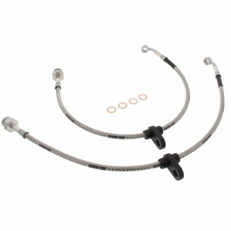 Flexibles de frein arri&egrave;re tress&eacute;s en acier inoxydable (freins &agrave; disque) (T&Uuml;V) - Argent Goodridge Honda