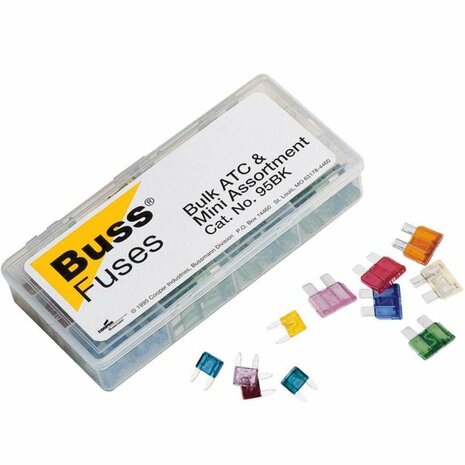 Blade fuses and mini blade fuses assortment 95 pieces Eaton Bussmann