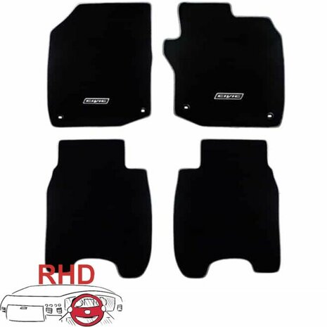 Tapis de sol &Eacute;l&eacute;gance Noir avec surpiq&ucirc;res grises (&agrave; droite) Genuine Honda