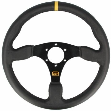 Handlebar 350mm/flat (leather) - Black QSP
