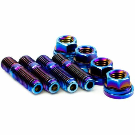 Turbo naar spruitstuk draadeind set - gebrand titanium SpeedFactory