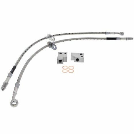 Front brake hoses stainless steel braided (T&Uuml;V) - Silver Goodridge Honda
