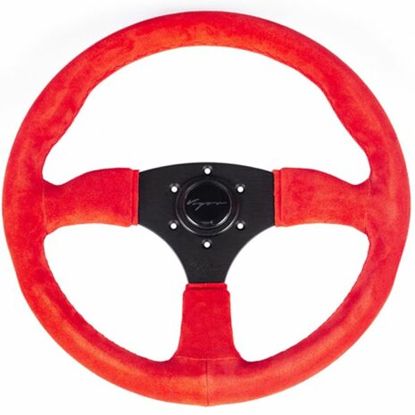 Spa-Lenker 350/50 mm, rotes Wildleder mit roten N&auml;hten Vigor