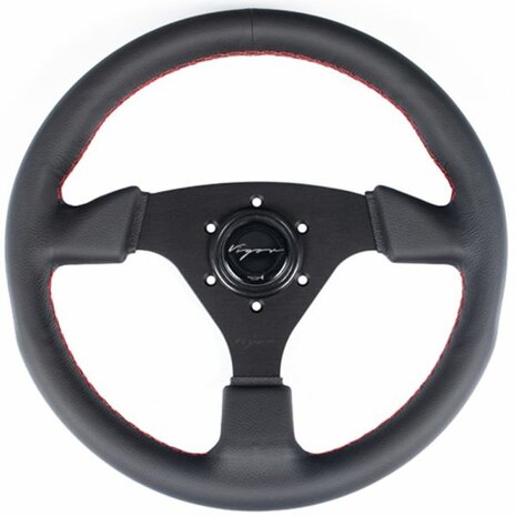 Monza steering wheel 330/30mm leather with red stitching Vigor