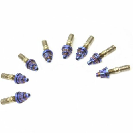 Jeu de tiges filet&eacute;es en titane culasse c&ocirc;t&eacute; admission M8 - 8x (finition br&ucirc;l&eacute;e) SpeedFactory Honda