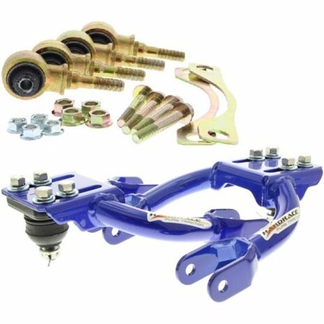 Kit carrossage avant bagues en caoutchouc durci - Bleu Hardrace Honda