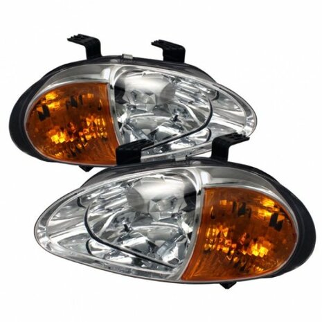 Headlights one piece chrome JDM Spring Honda Del Sol