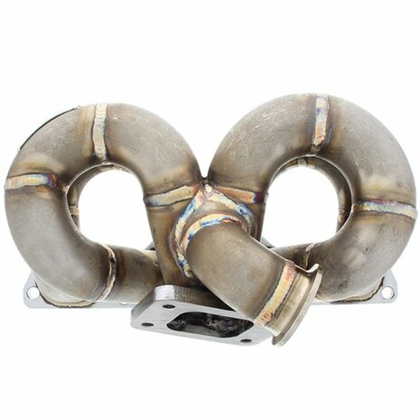Turbo spruitstuk rvs Ramhorn met T3 flens, 44-46mm V-band wastegate flens SRS Honda B-series