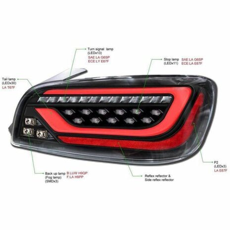 Rear lights LED black Depo Honda S2000