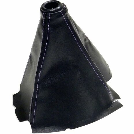 Black leather gear shift cover with purple stitching VMS Racing Honda