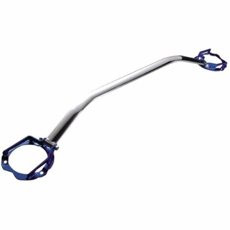 Strut bar front top - Polished/Blue Cusco Honda