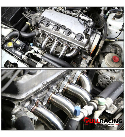 Edelstahl 4-2-1 Auspuffkr&uuml;mmer FullRacing V2 Honda Civic CRX Del Sol D-Series