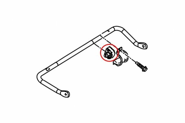 verst&auml;rkter Stabilisatorgummi hinten MAZDA 3 03-09/FOCUS MK2/3 Hardrace