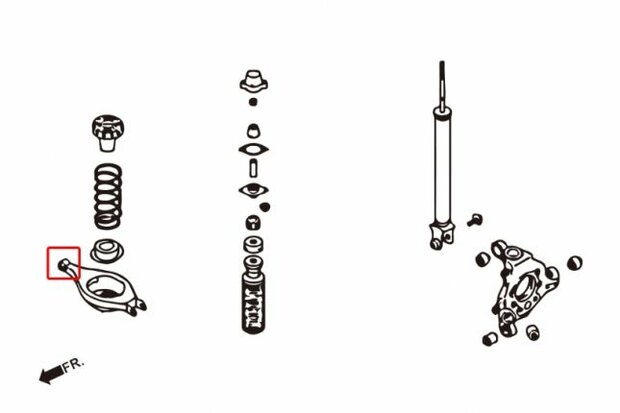 Querlenkergummis hinten/unten innen NISSAN 350Z/Z33/G35 03-06 SHOCK Hardrace
