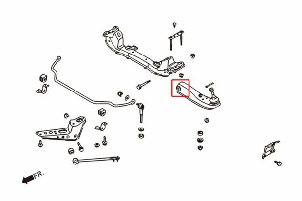 Querlenkergummis unter Front NISSAN S13 Hardrace