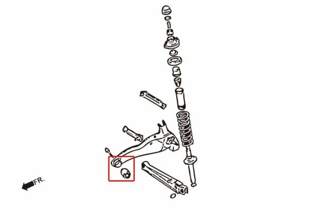 L&auml;ngslenkergummis hinten MITSUBISHI LANCER/VIRAGE 93-00/EVO 1-3 Hardrace