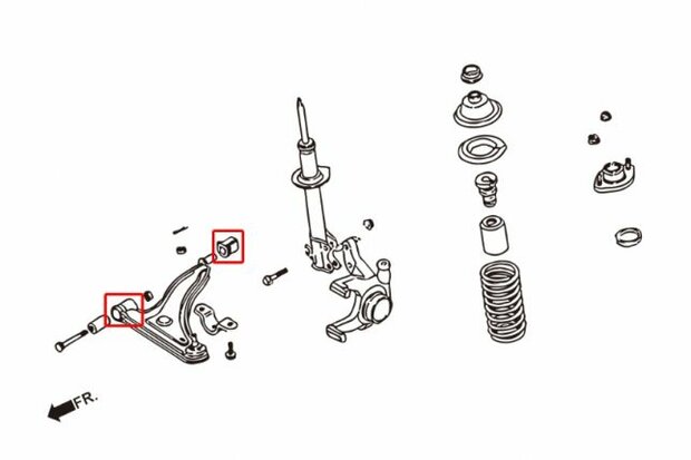 Querlenkergummis unter vorne NISSAN MAH K11 Hardrace