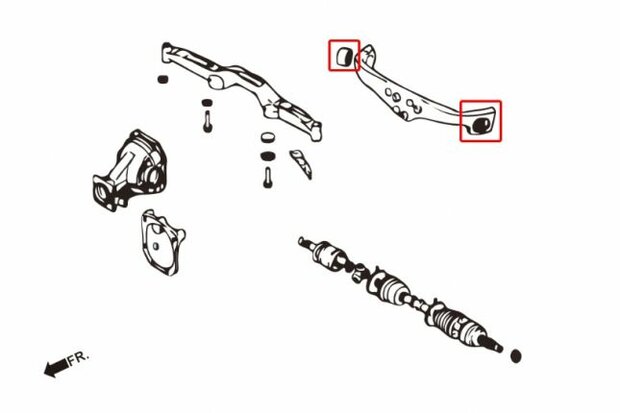 Differentialverst&auml;rkungsarmgummi hinten MITSUBISHI EVO 4-9 Hardrace