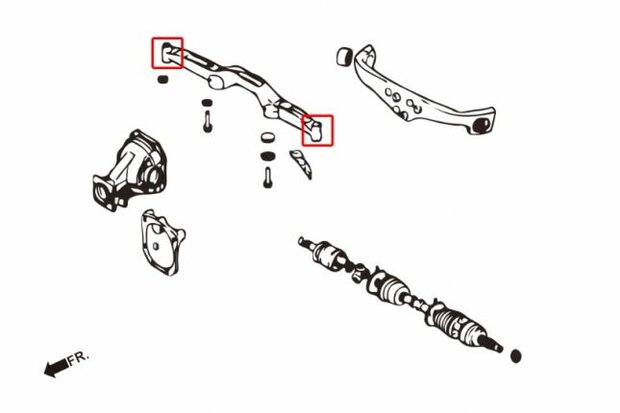 Gummiaufh&auml;ngung des Hinterachsdifferentials MITSUBISHI EVO 4-9 Hardrace